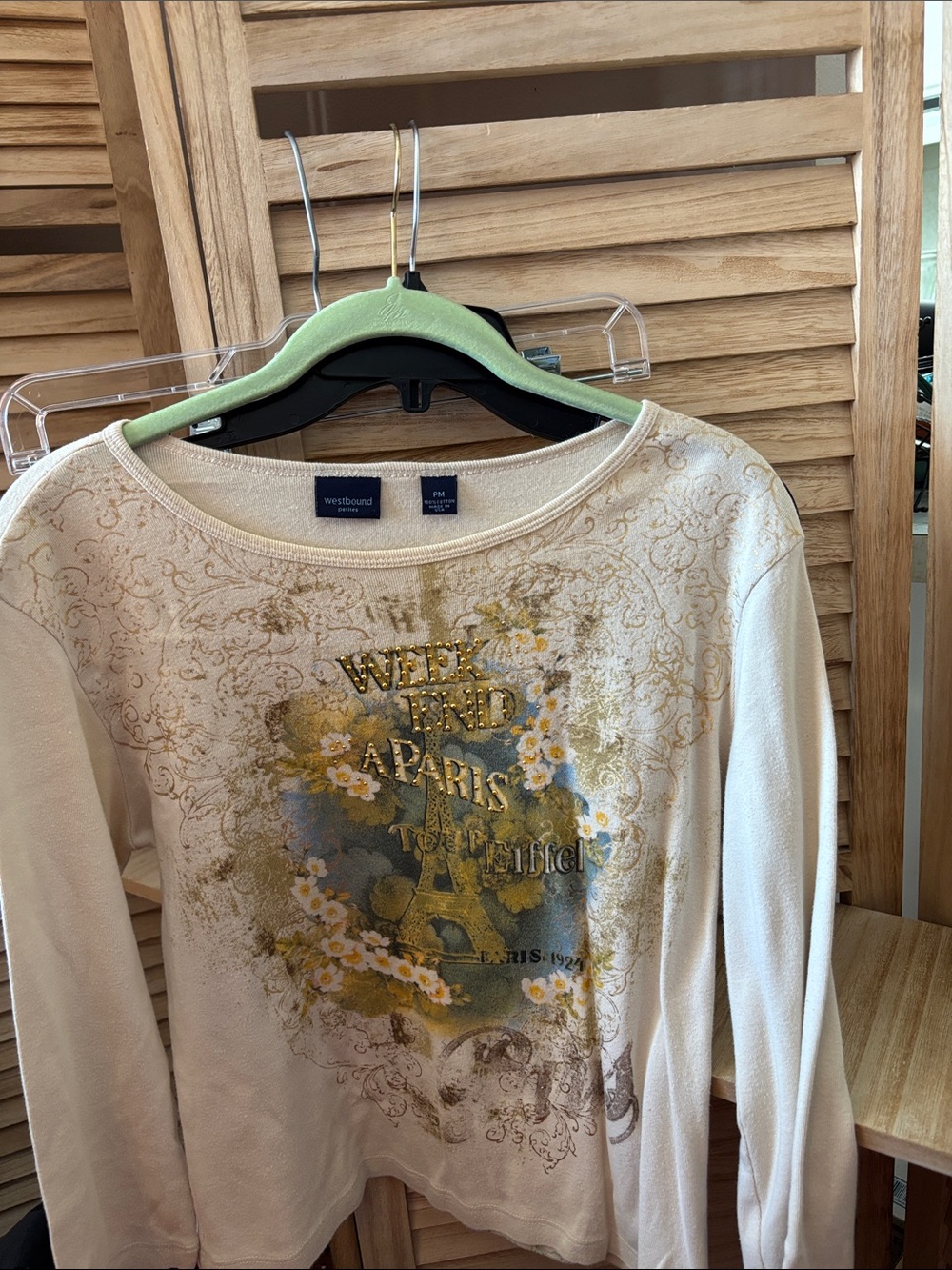 Westbound Tee with Gold and Blue Floral Paris Graphic PM - Picture 2 of 4